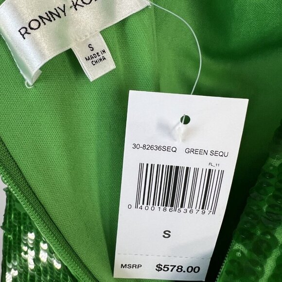 NWT Ronny Kobo Green Sequin Alix Maxi Dress $578 - Picture 10 of 13